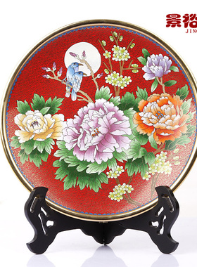 景裕泰铜中式客厅手工艺品景泰蓝