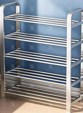 鞋架子简易入户门口不锈钢家用小窄鞋柜新款2025出租房多层置物架