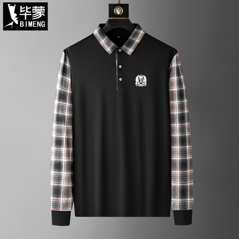 毕蒙秋季大码加绒长袖休闲t恤