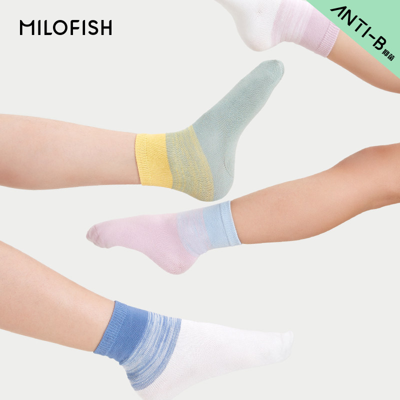 米乐鱼 无感抑菌袜女童中筒袜男儿童新生婴儿袜子宝宝春秋款3双装