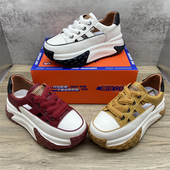 头层牛皮轻便透气小白鞋 真皮松糕厚底增高镂空老爹鞋 包头运动凉鞋