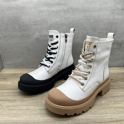 头层牛皮厚底增高马丁靴女士短靴