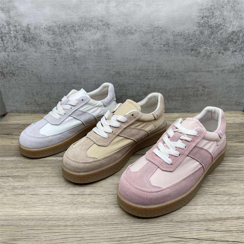 复古德训鞋女真皮板鞋牛筋平底