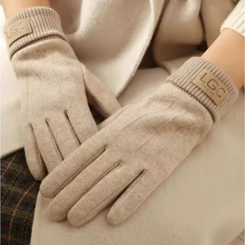 男女冬季羊毛衬里和加厚自行车保暖学生冬季自行车手套韩国风格麂