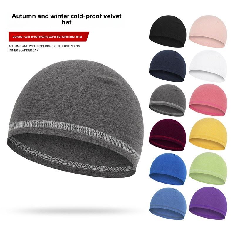 保暖头盔衬里帽男女冬季摩托车自行车风格包头帽衬里帽户外自行车