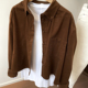 衬衫 外套复古老钱风春秋灯芯绒长袖 小短款 精致到每个细节时髦法式