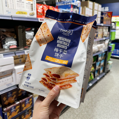 奥乐齐 ALDI 梅干菜饼干 208g 韧性饼干 网红超市代购