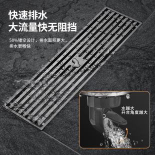 潜水艇卫生间湿区大排量地漏通用防虫防臭防溢水长条地漏旗舰店