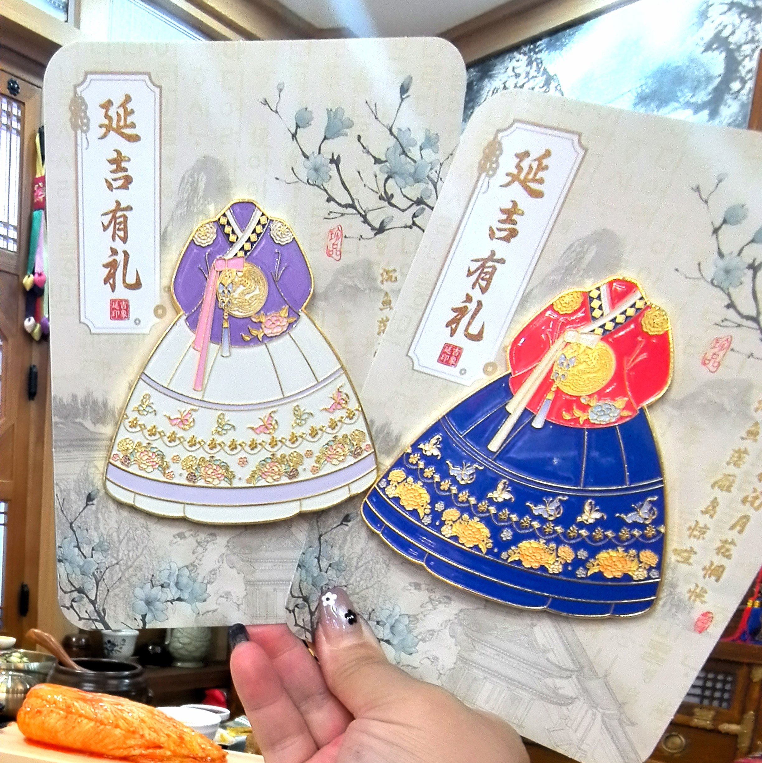 延边旅游纪念品朝鲜族服装延吉有礼金属冰箱贴磁贴新款公主宫廷装