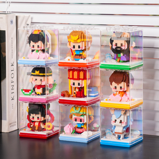 迷你微颗粒积木玩具透明展示礼盒西游记师徒孙悟空益智拼装礼物