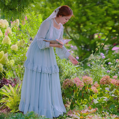 【董艺旅行穿搭】献给爱丽丝·7米大摆公主裙法式宫廷风旅行女神�