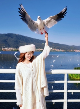 【董艺旅行穿搭】翩翩起舞·连帽大披肩斗篷云南新疆旅行拍照围巾