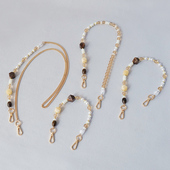 亚克力珠子链装 时尚 复古珍珠串珠手工撞色树脂包包手提链条 饰链