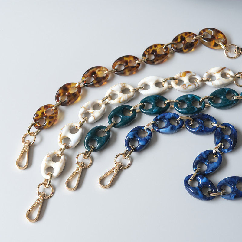 豹纹猪鼻子亚克力树脂链 撞色复古手工可拆卸金属链条 包包装饰链,箱包皮具/热销女包/男包,包袋配件,淘宝优惠券,粉丝福利购,淘宝优惠卷