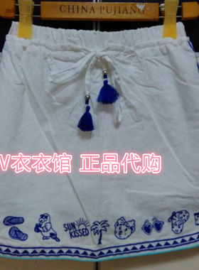 不退换亏清！正品夏小熊维尼刺绣 短裙 TTWH63782D-00 WH63782D