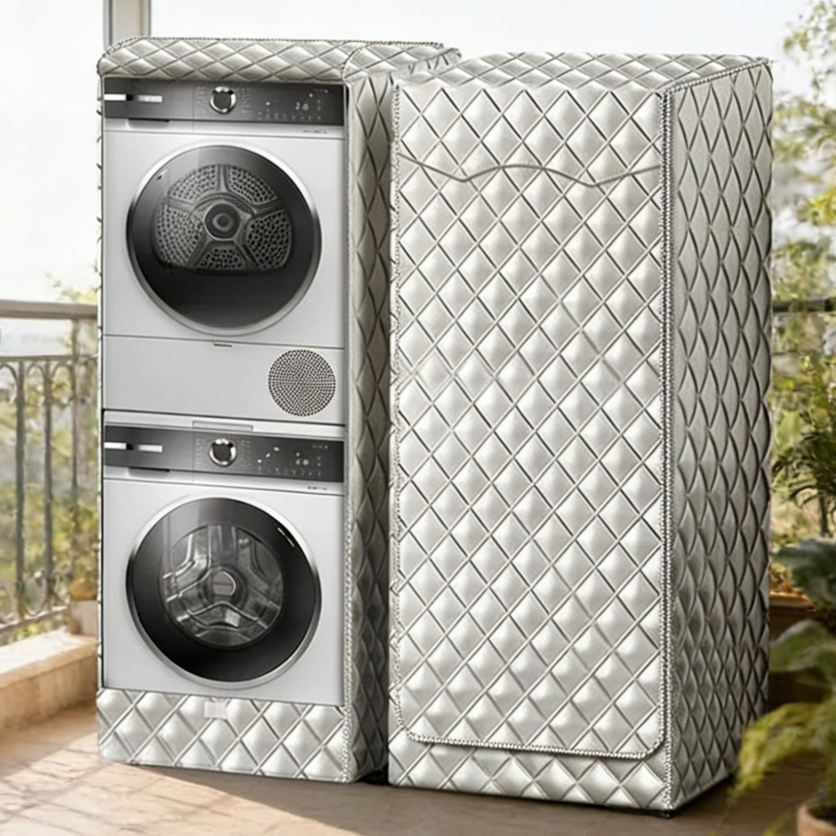 适用海尔小天鹅美的松下东芝LG统帅TCL海信等洗衣机+烘干机套装罩