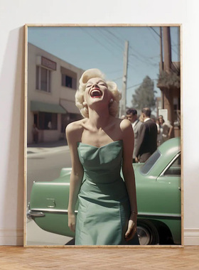 装饰画有框挂画墙壁时尚电影海报摄影梦露复古怀旧Marilyn Monroe