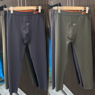 男士保暖裤秋冬季新款紧身打底裤光面鲨鱼裤显瘦薄款保暖裤高品质