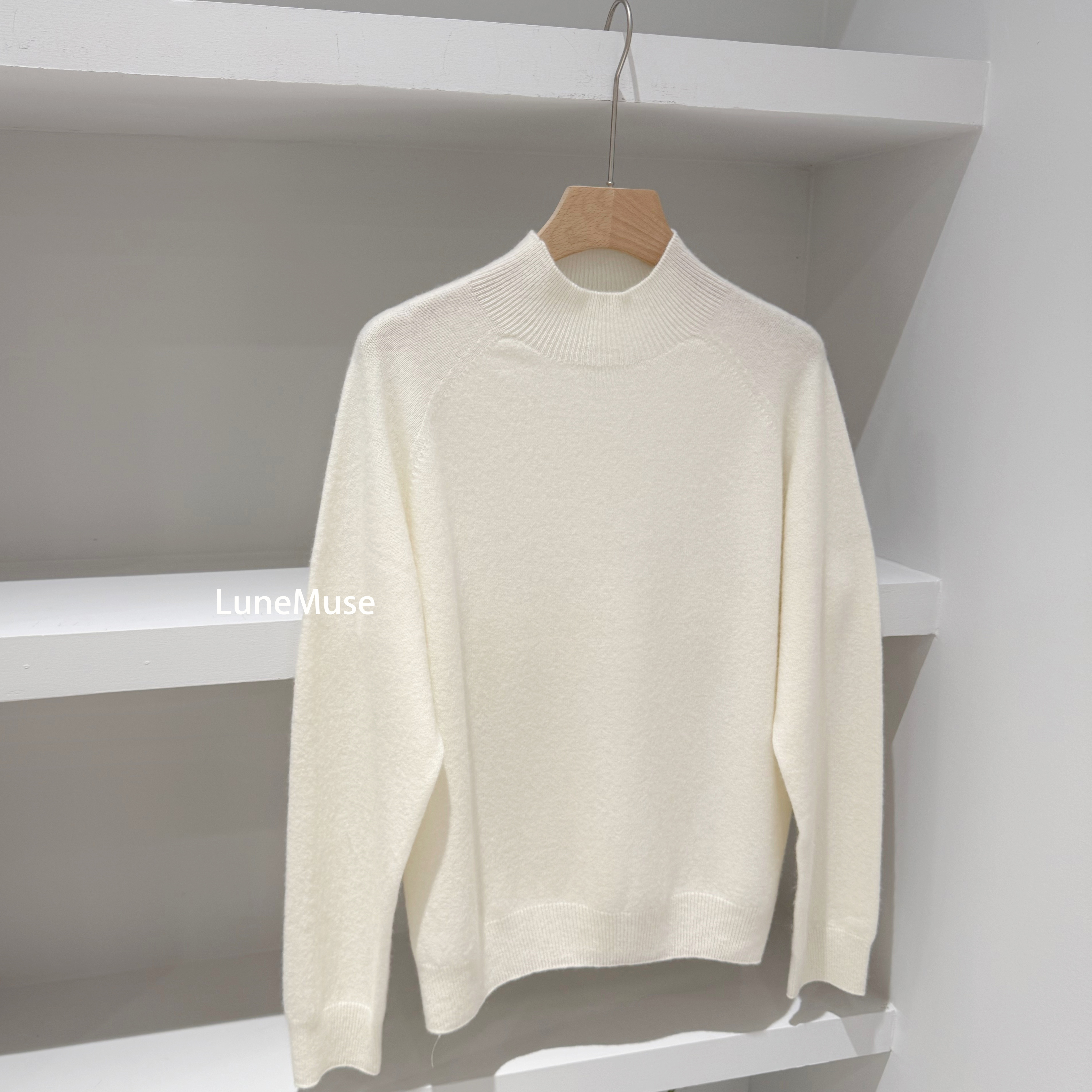 鹿那半高领羊毛软糯打底毛衣女