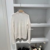 轻奢精致优雅手工钩花轻柔羊毛半高领针织衫 秋冬氛围感 法式