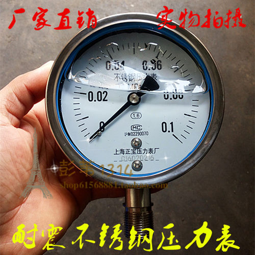 YN100BF耐震全不锈钢耐高温表