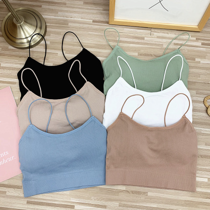 Women's Backless Bra Without Underwire, Camisole Sports Bra, Small Chest Push-Up Bandeau, Tube Top Vest for Students and High School Girls