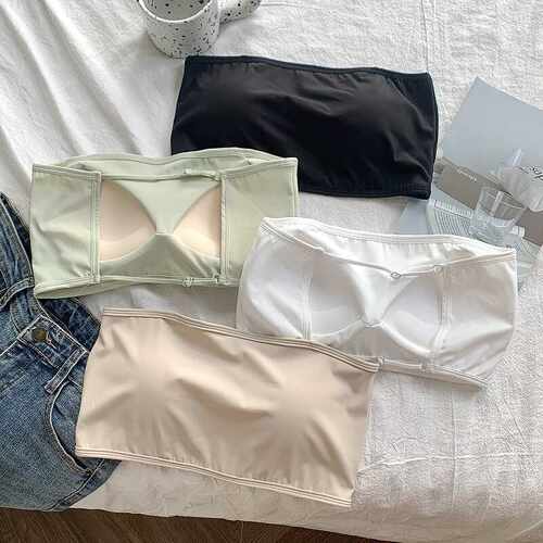 夏季美式短款白色裹胸内衣