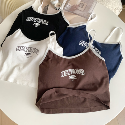 复古上衣外穿吊带小背心美式