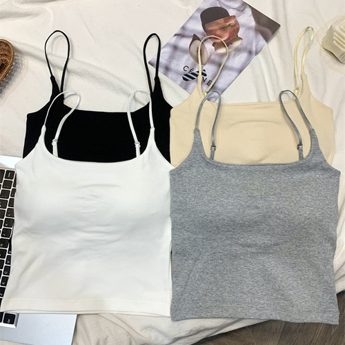 带胸垫内搭细小吊带背心女夏