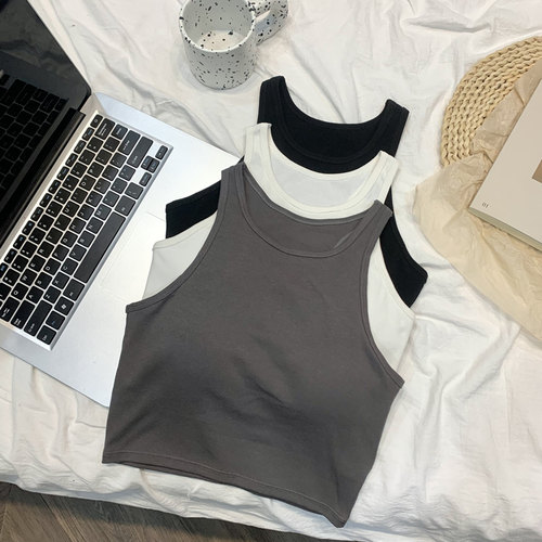 带胸垫工字美背显瘦上衣抹胸