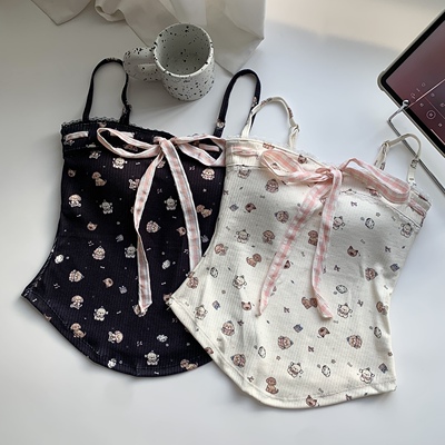 美德拉甜辣风趣味少女印花有胸垫