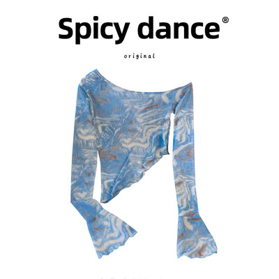 辣妹美式复古露肩长袖T恤女夏季