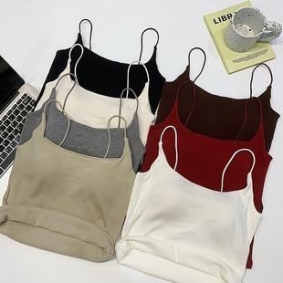 秋季新款细肩带磨毛吊带背心女美背内衣保暖发热珍珠蛋白内搭上衣