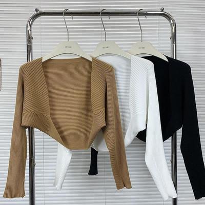 法式气质针织开衫短款毛衣外套