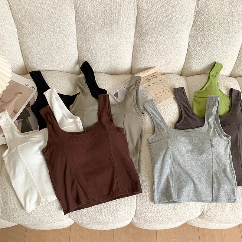 女内网红小吊吊带背心胸垫