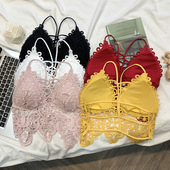 2024夏季 绑带镂空蕾丝吊带背心上衣潮女 打底衫 新款 网红小心机西装