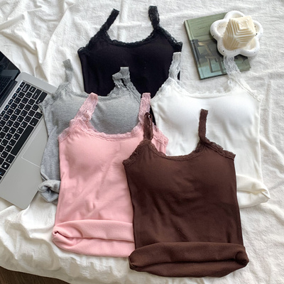 蕾丝吊带背心女甜辣修身打底