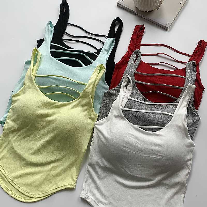 纯欲风复古修身短款吊带背心