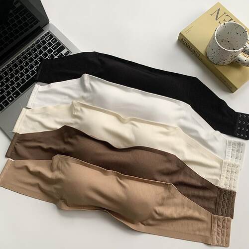 无肩带裹胸无痕美背冰丝夏天无肩带内衣女防滑聚拢收副乳防走光