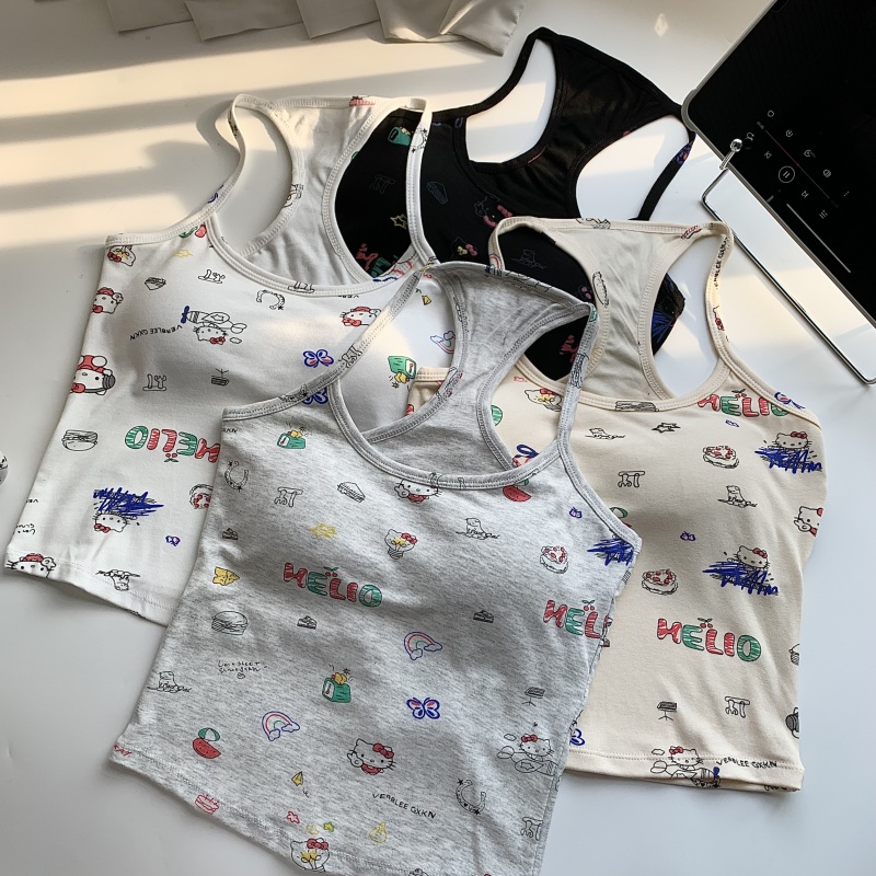 美式辣妹印花吊带背心女夏季