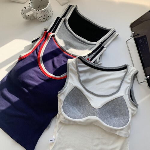 时尚百搭圆领无袖背心女修身显瘦