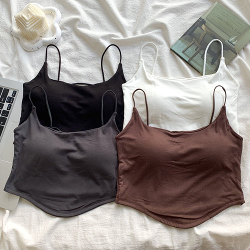 美背带胸垫小背心无袖外穿上衣