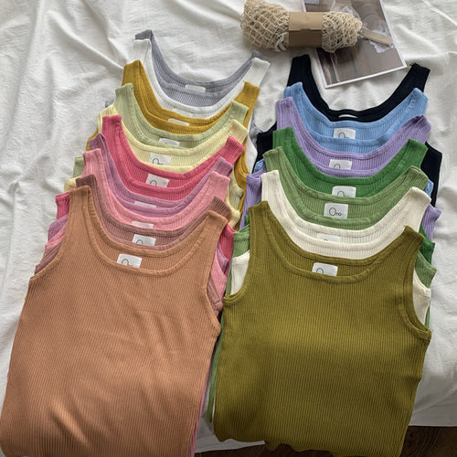 针织背心女内搭黑色无袖上衣