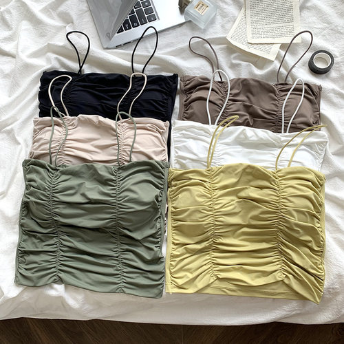 港风冰丝小吊带女短款上衣可外穿