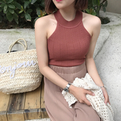 2021春秋背心女夏宽松短款 T恤上衣 休闲针织无袖 潮bf学生韩版 时尚