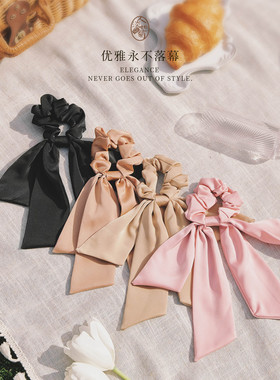 高马尾大肠头绳韩式氛围感缎面莱丽克森L.Erickson缎面蝴蝶结发圈