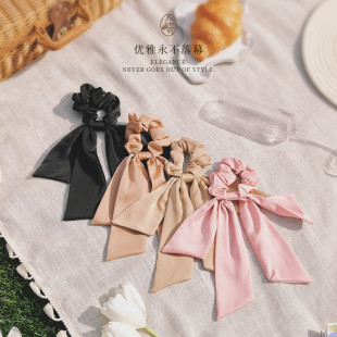 高马尾大肠头绳韩式 氛围感缎面莱丽克森L.Erickson缎面蝴蝶结发圈