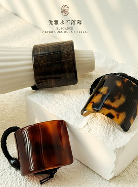 高级琥珀色发绳高马尾盘发亚克力莱丽克森L.Erickson简约装饰发圈