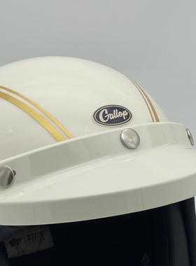 gallop海鸟复古摩托车头盔帽檐调节三扣防晒遮阳3/4小体半盔帽舌