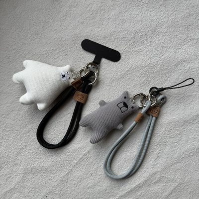 圆绳实心可爱呆萌布艺小熊手机壳手机链垫片手腕绳钥匙ccd相机潮